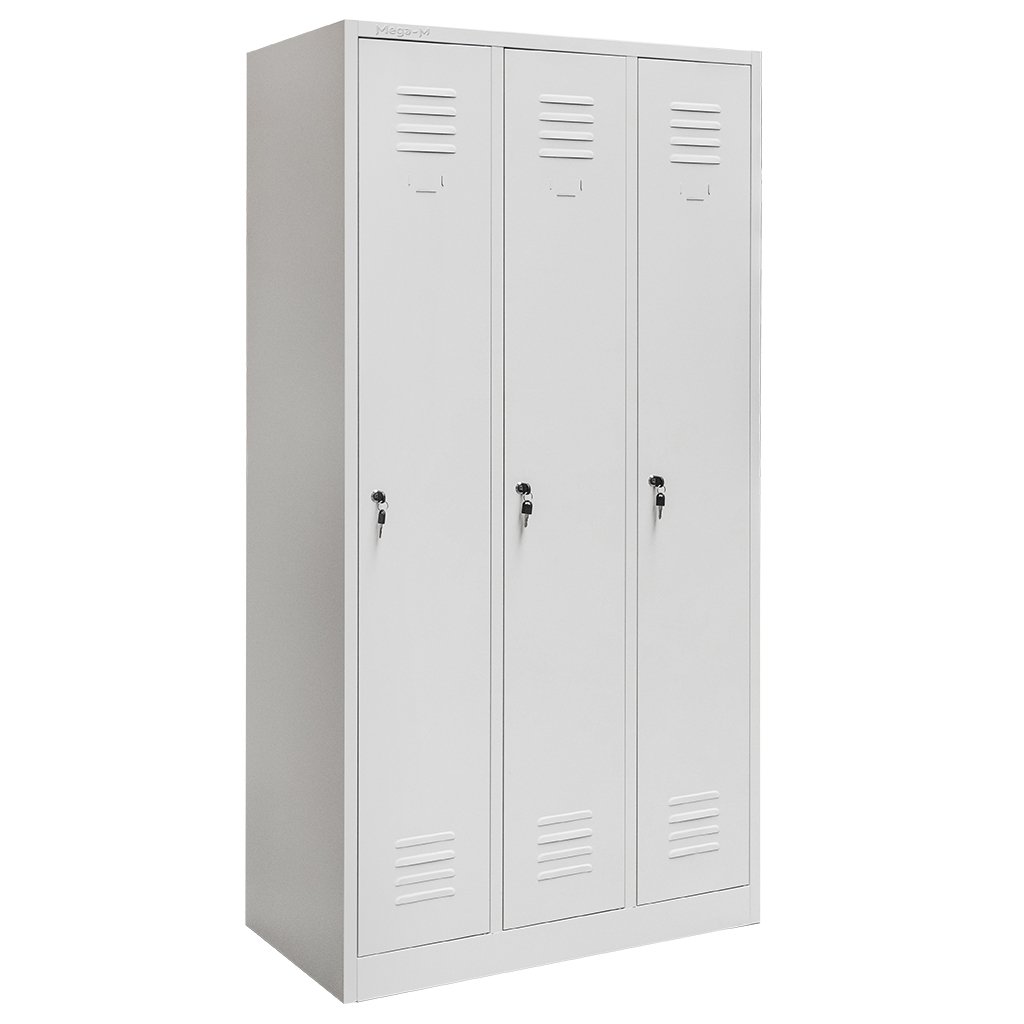 Mega-M 3 ante armadietto spogliatoio 90 cm grigio