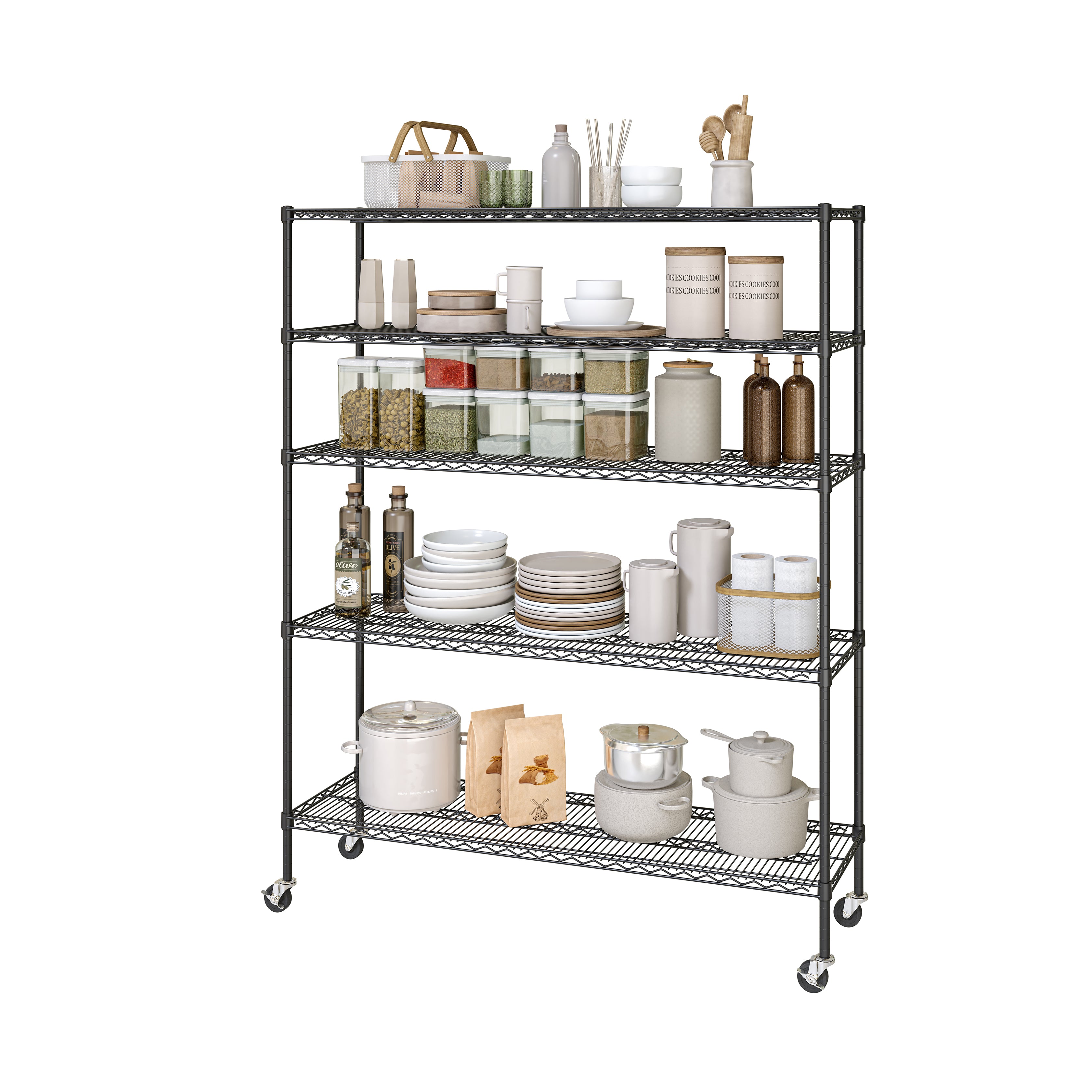 Seville Classics UltraDurable Scaffale Acciaio 5 Ripiani 152 cm
