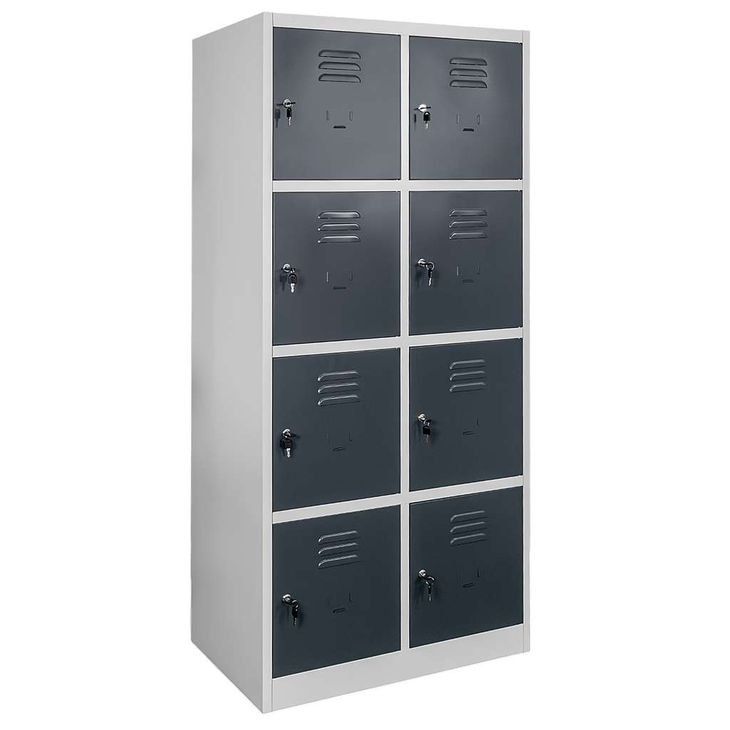 Mega-M armadietto spogliatoio 8 vani 80x50x180 cm grigio