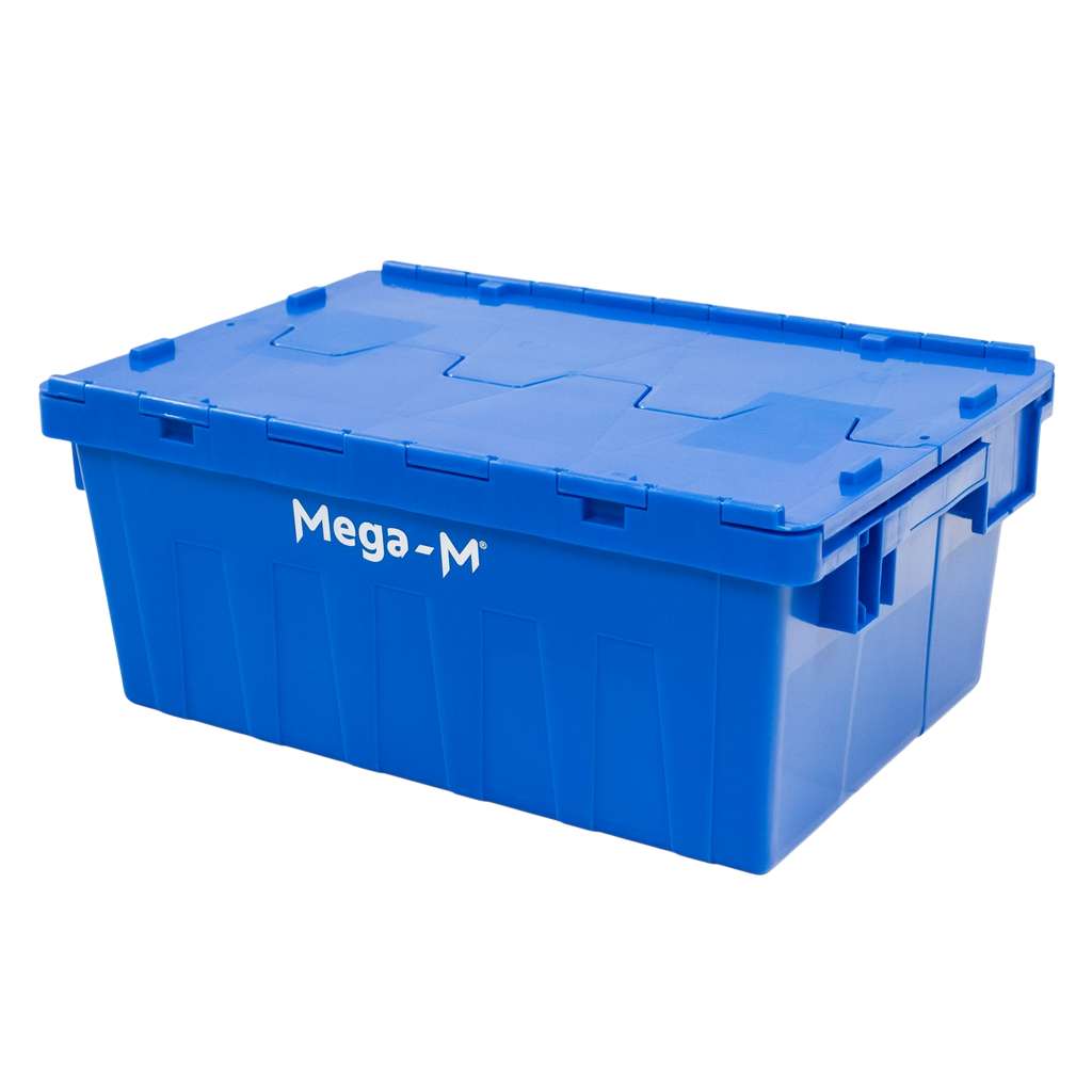 Mega-M contenitore plastica blu 60x40x25 cm con coperchio