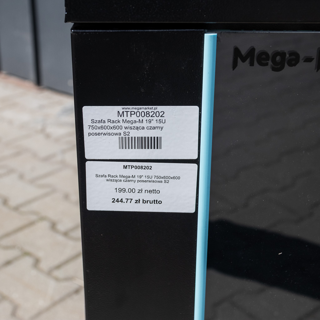 Mega-M 15U armadio rack 19” 60x60x75 nero sospeso