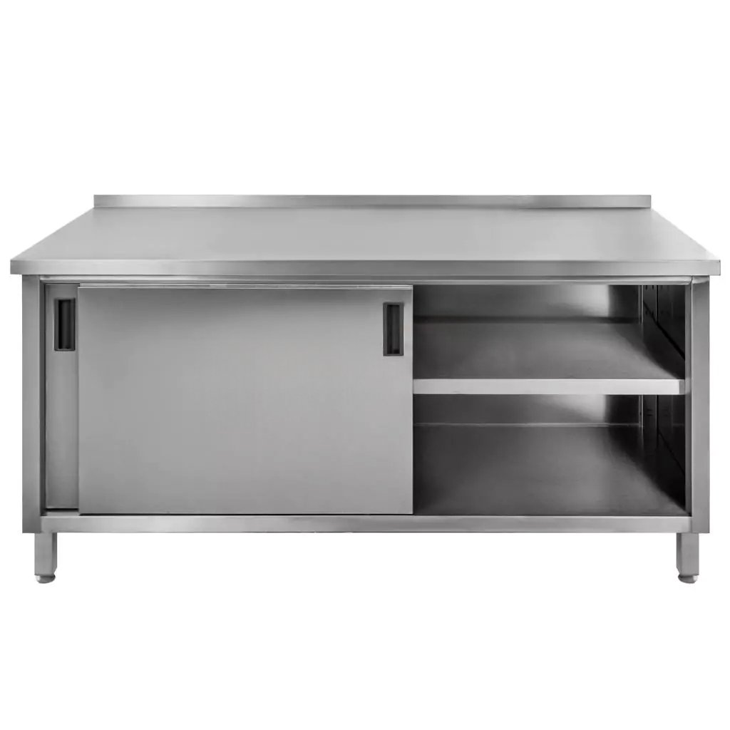 Mega-M Tavolo inox 180x70x85 cm a muro armadio saldato
