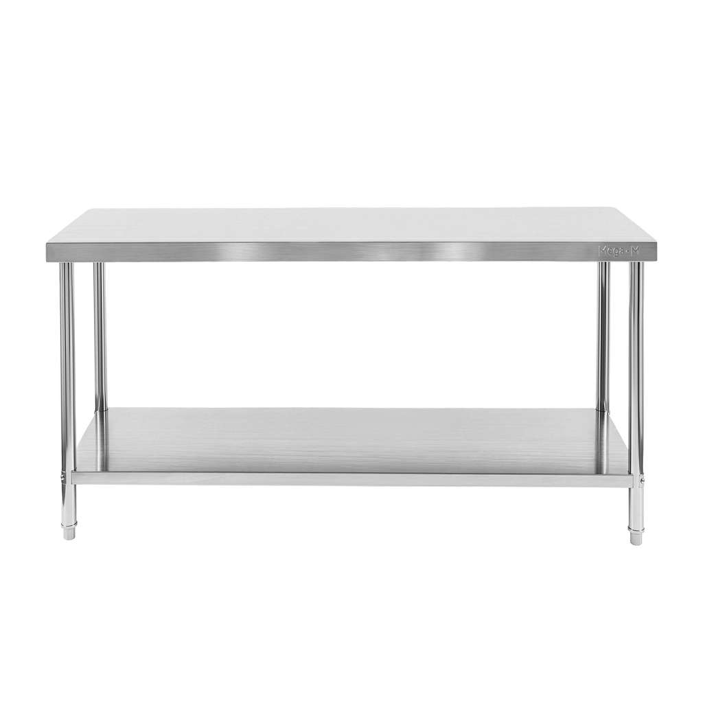 Mega-M X Standard 180x70x85 tavolo inox centrale con ripiano