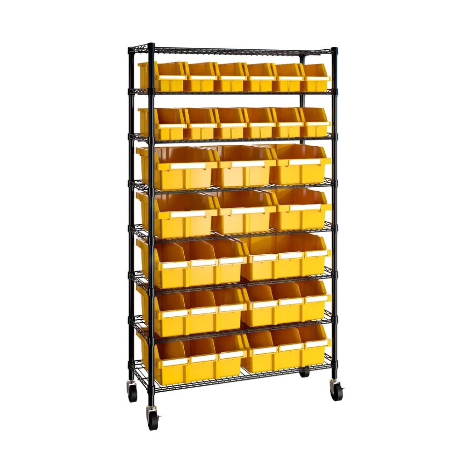 Seville Classics 8 ripiani scaffale 24 box giallo