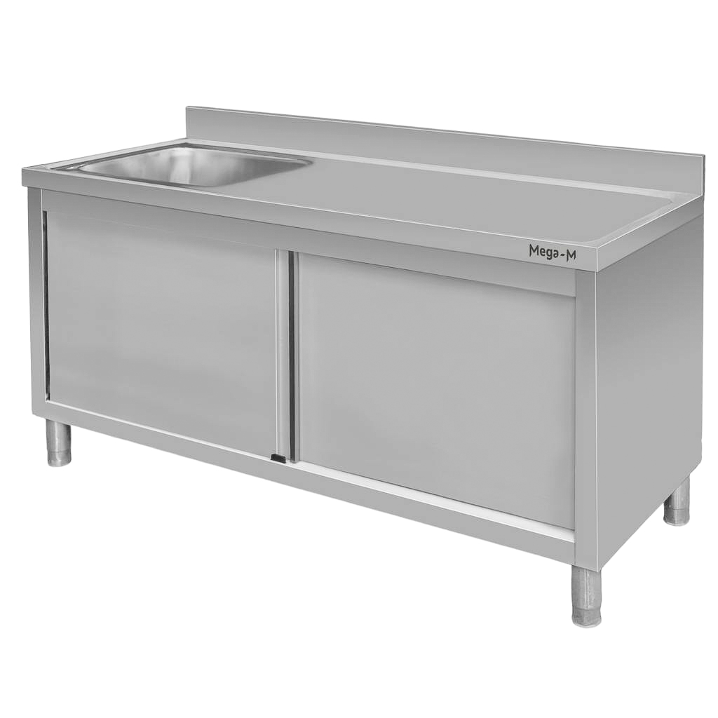 Mega-M Lavello Gastronomico 160x70x85 cm Vasca a Sinistra Inox