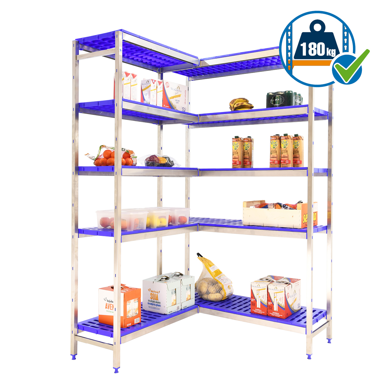 Simonrack SimonInox PP 5 scaffale angolare 5 ripiani inox