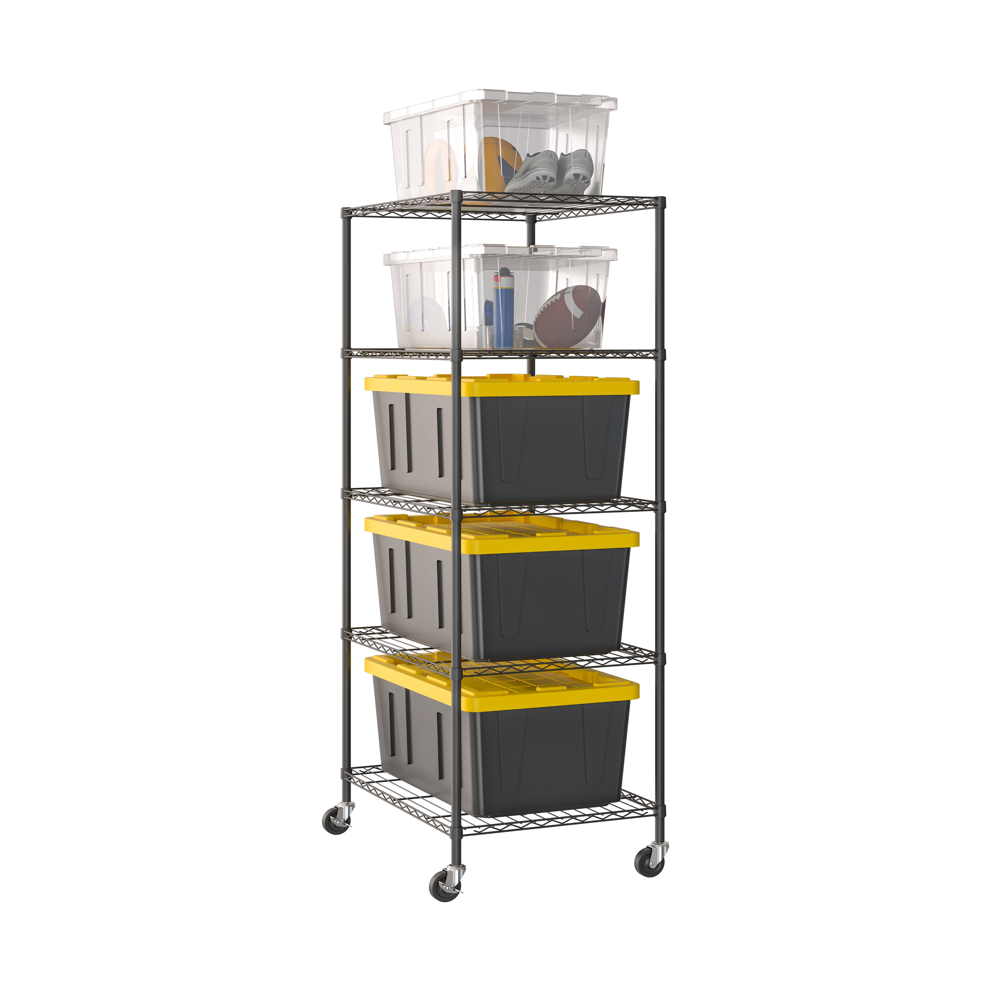 Seville Classics UltraDurable SHE24330B scaffale 5 ripiani cromo