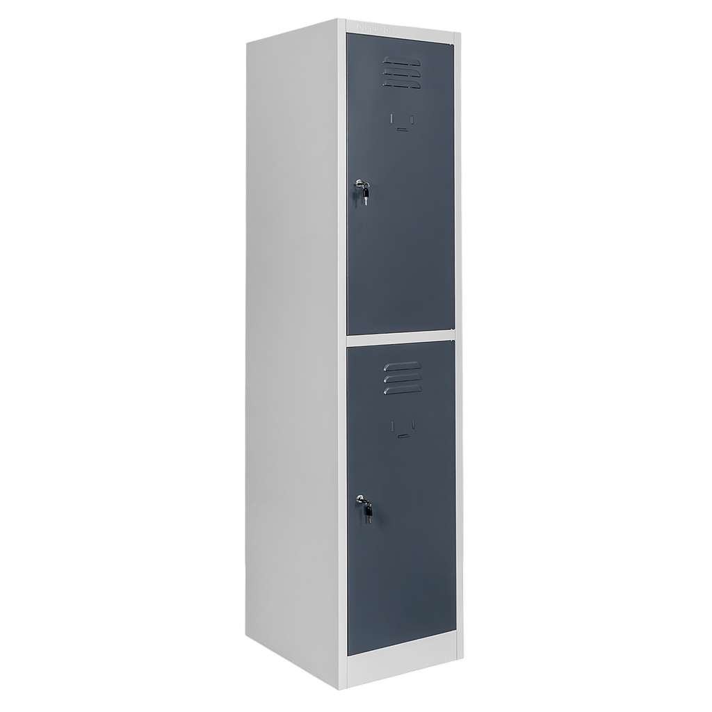 Mega-M 2 scomparti armadietto spogliatoio 40x50x180 cm grigio