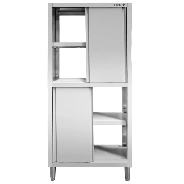 Mega-M Armadio passante inox 80x50x200 cm 4 ante scorrevoli