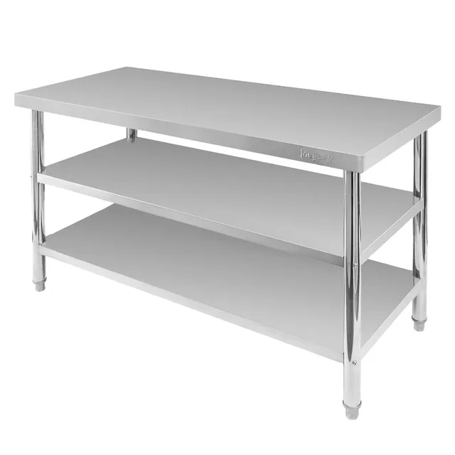 Mega-M X Standard tavolo inox 140x60x85 cm 2 ripiani