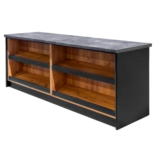 Mega-M banco cassa 200x60x90 cm nero rovere kraft