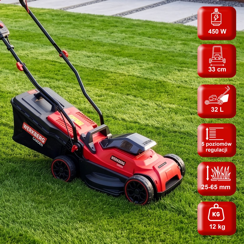 Werkberg Garden rasaerba batteria 33 cm 2x20V