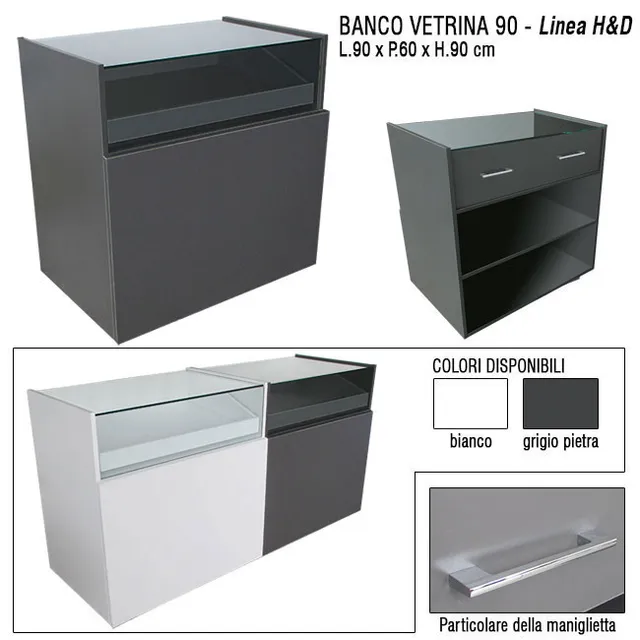 Agosistem H&D Vetrina 90 banco vetrina 90 cm vetro temperato