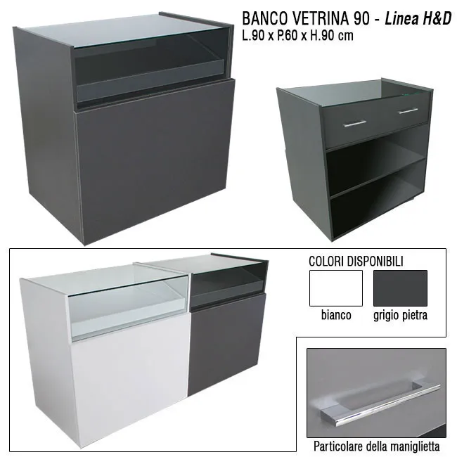 Agosistem H&D Vetrina 90 banco vetrina 90 cm vetro temperato