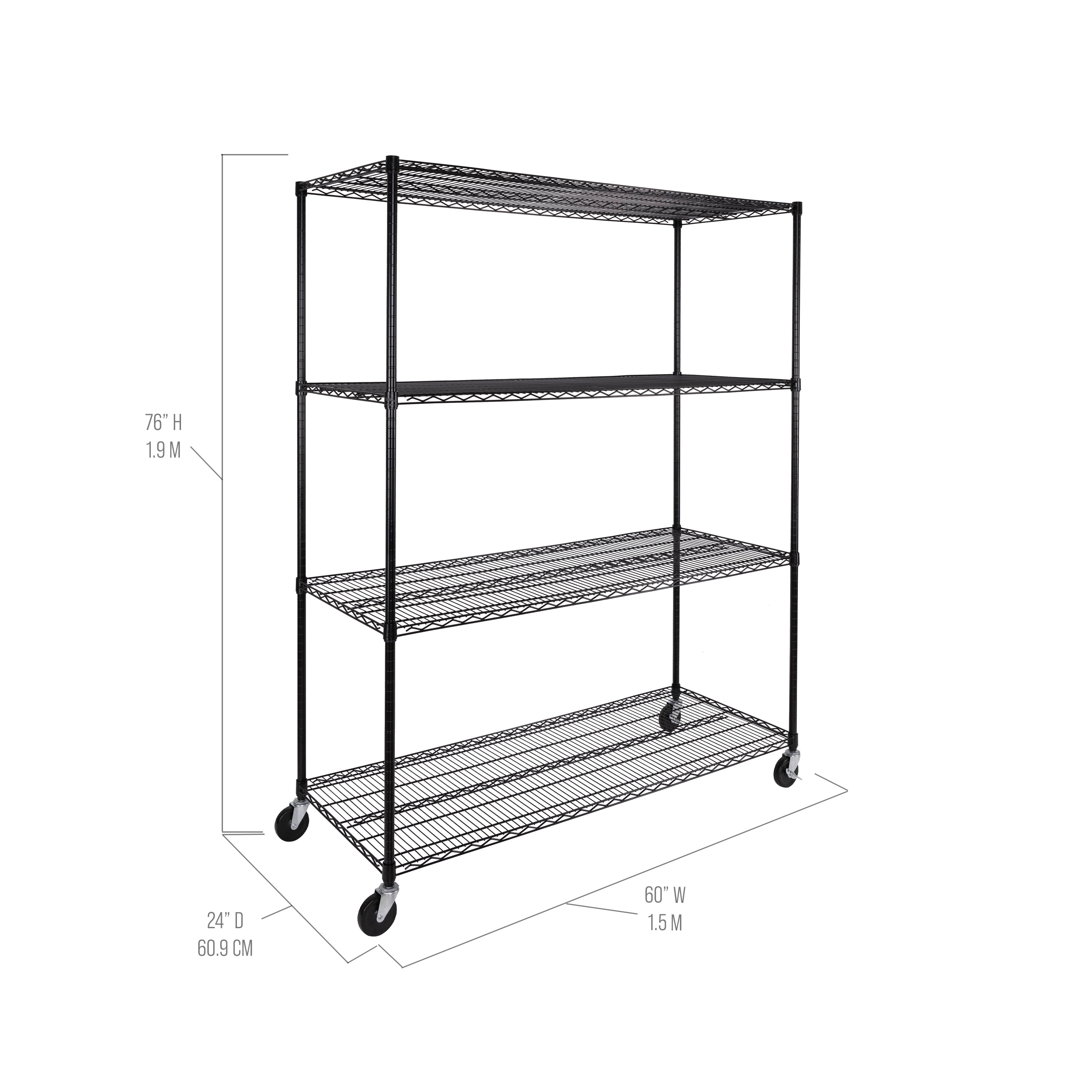 Seville Classics UltraDurable SHE24601 scaffale nero 4 ripiani