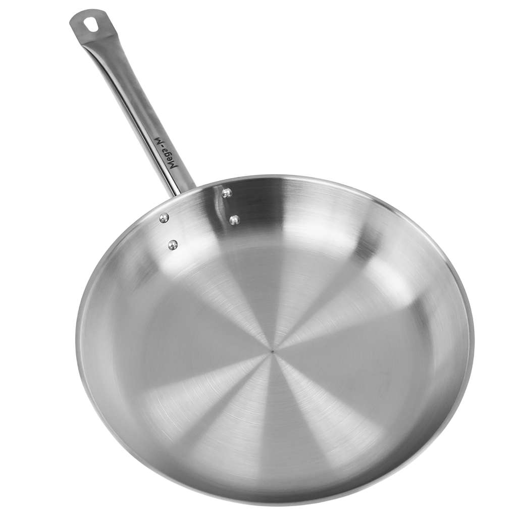 Mega-M Padella Acciaio Inox 28 cm Fondo Sandwich Induzione