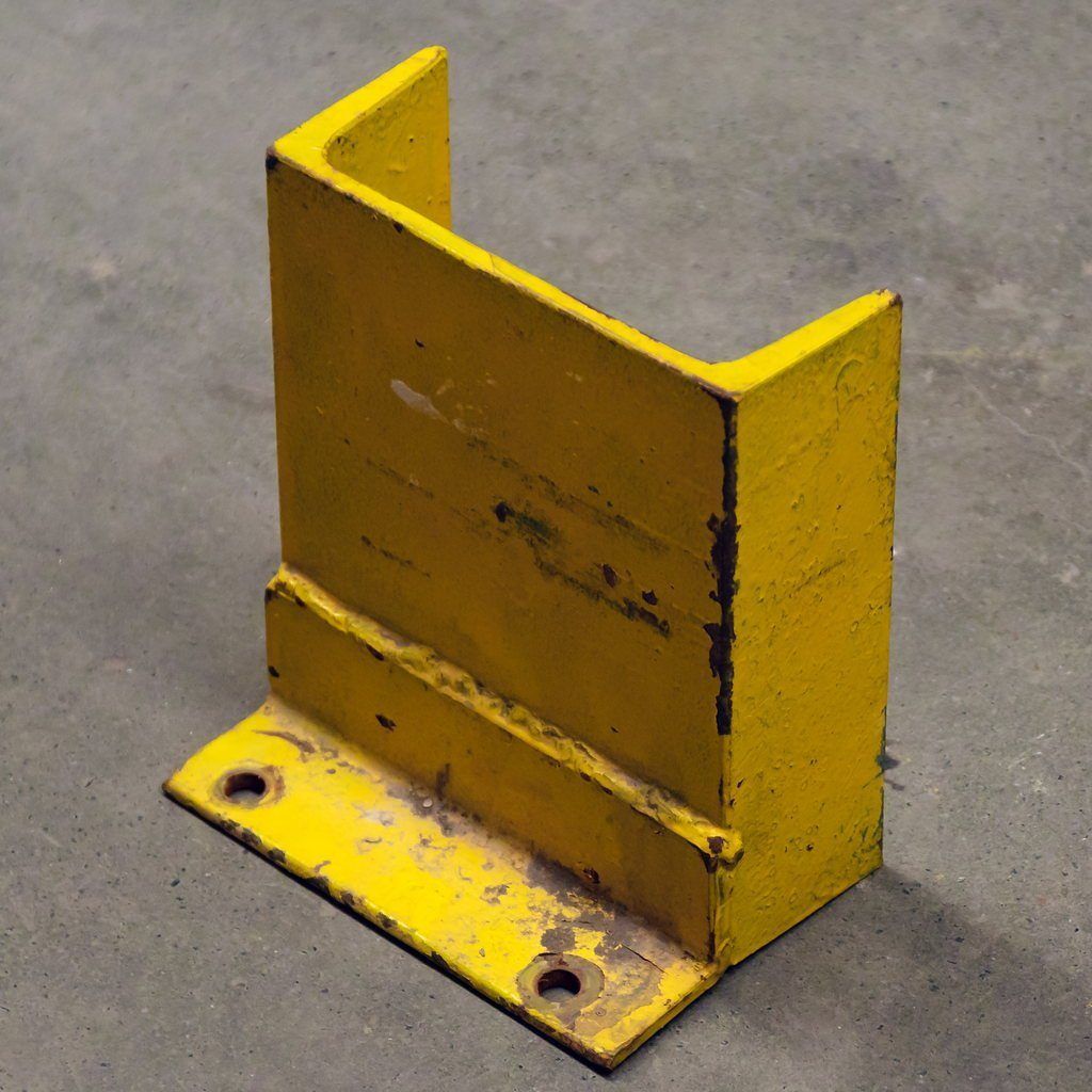 Staffa tipo C per paracolpi legno H-18 cm gialla acciaio