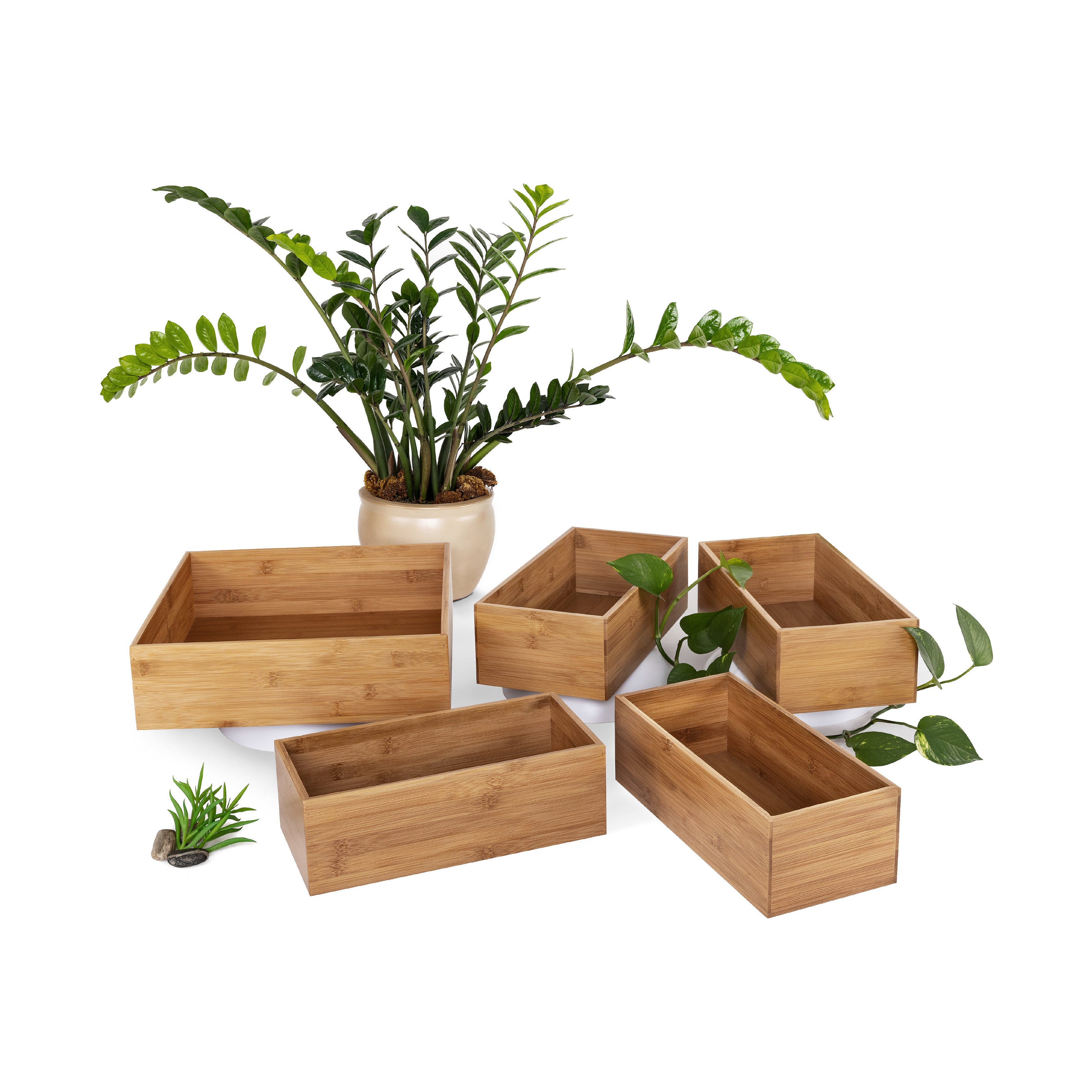 Seville Classics set 5 scatole bamboo organizer
