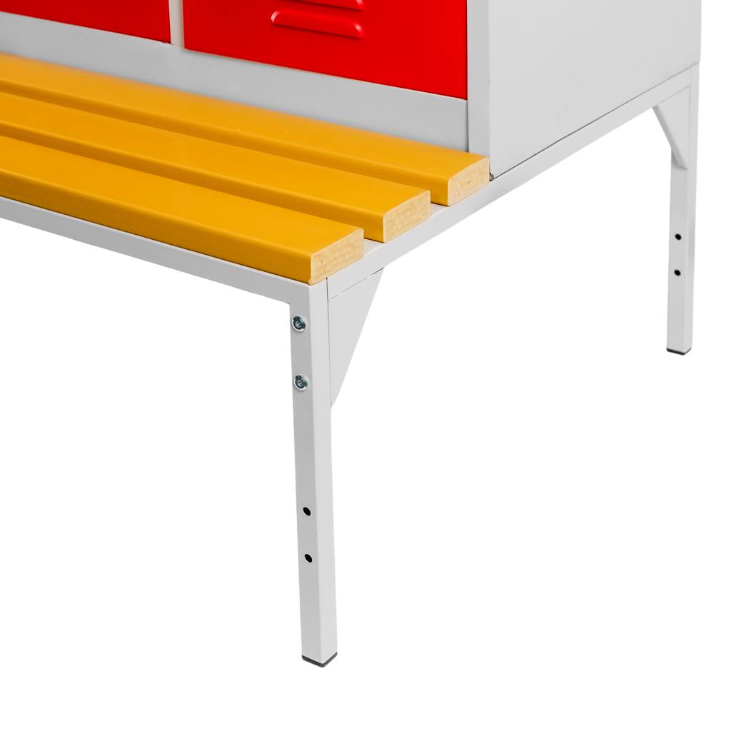 Mega-M S-80 armadietto spogliatoio 80 cm grigio rosso con panca