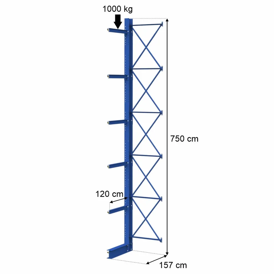 Stow 0+5 H-750 scaffale cantilever portata 1000 kg braccio