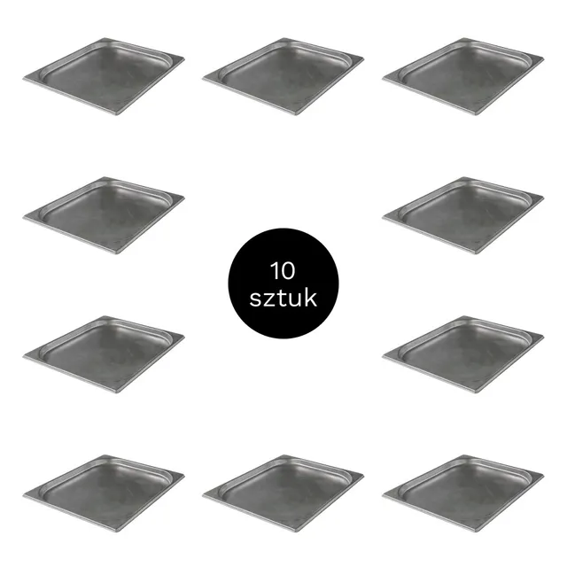 GN 2/3 bacinella inox 2 cm set 10 pezzi bassi