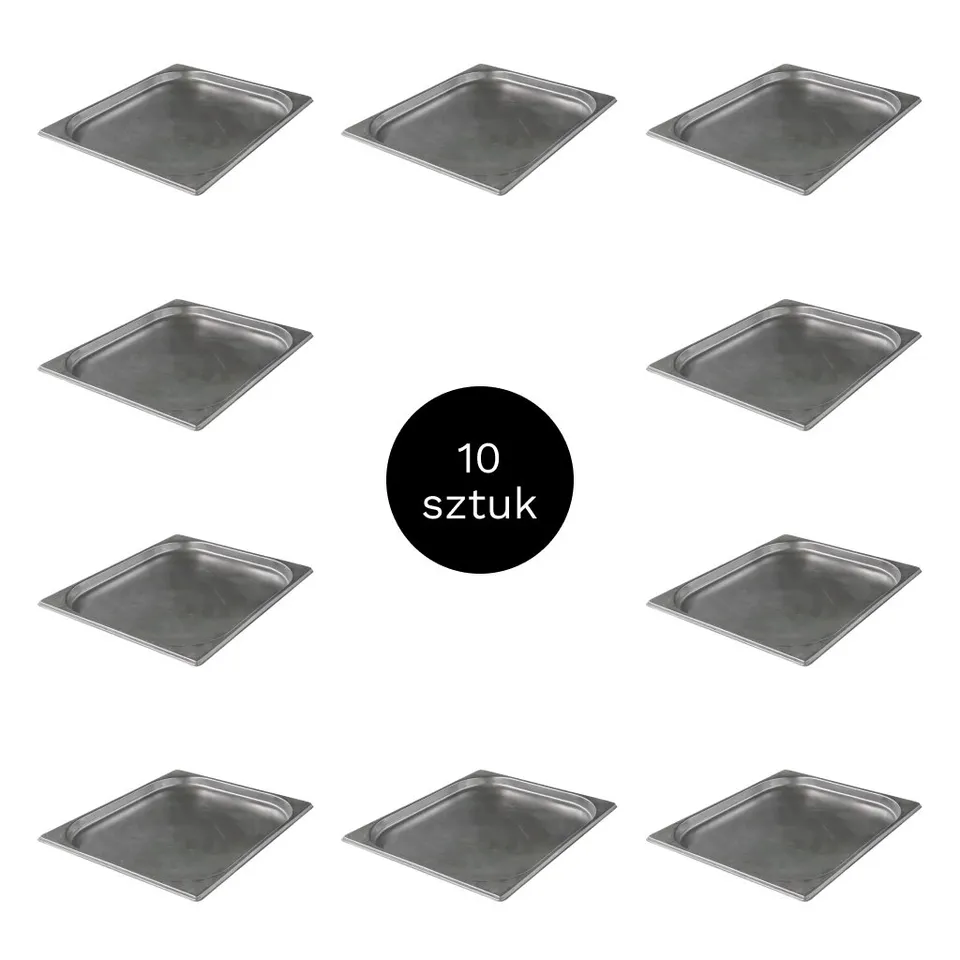 GN 2/3 bacinella inox 2 cm set 10 pezzi bassi