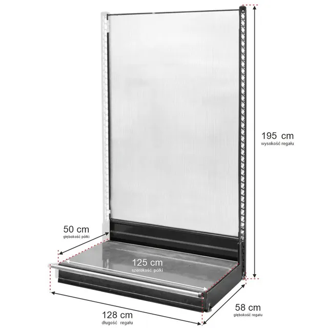 Wanzl Scaffale Negozio a Parete H195 L128 Modulo Aggiuntivo