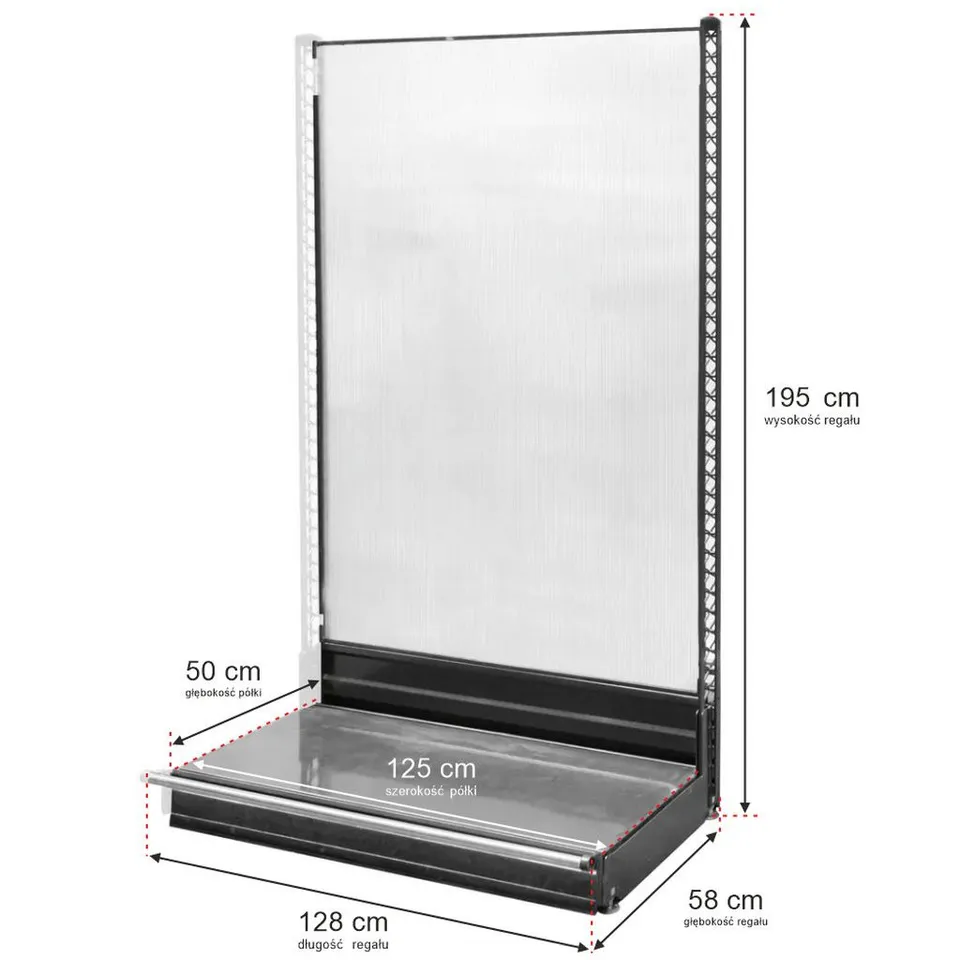 Wanzl Scaffale Negozio a Parete H195 L128 Modulo Aggiuntivo