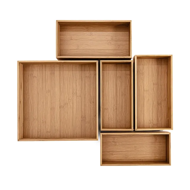 Seville Classics set 5 scatole bamboo organizer