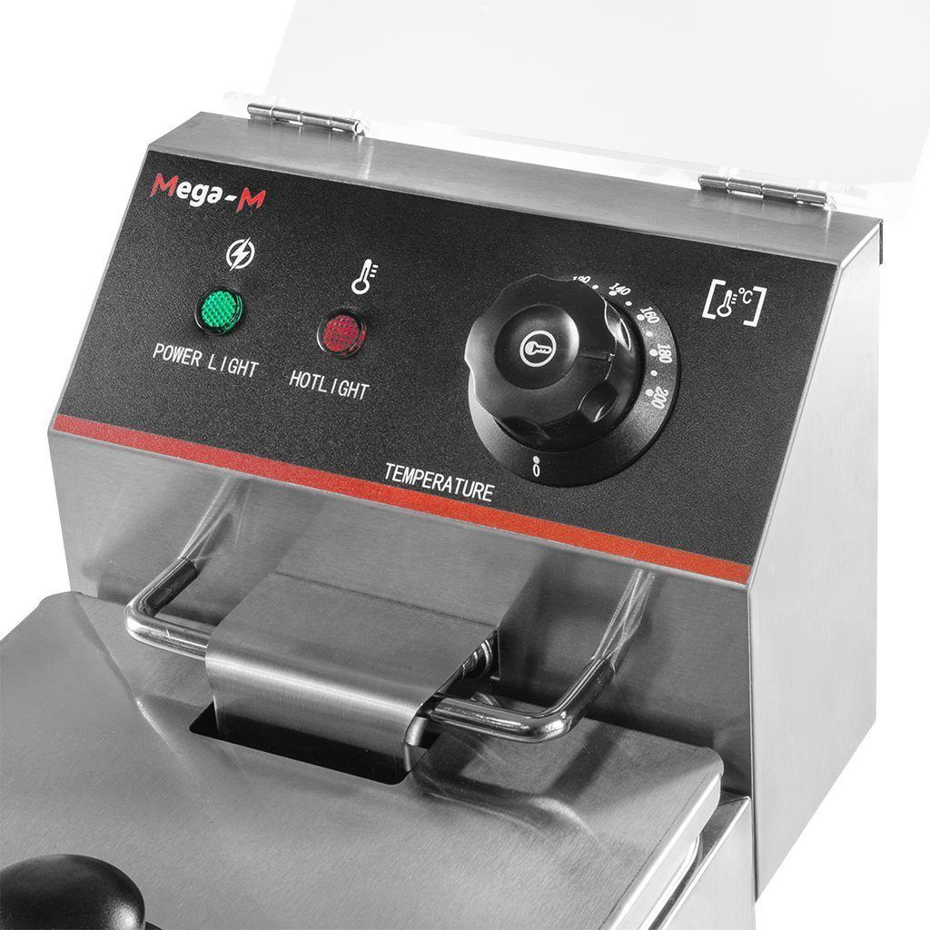 Mega-M 6L 3kW friggitrice elettrica 6 litri con coperchio
