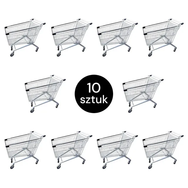Mega-M YR carrello spesa 215 L zincato set 10 pezzi