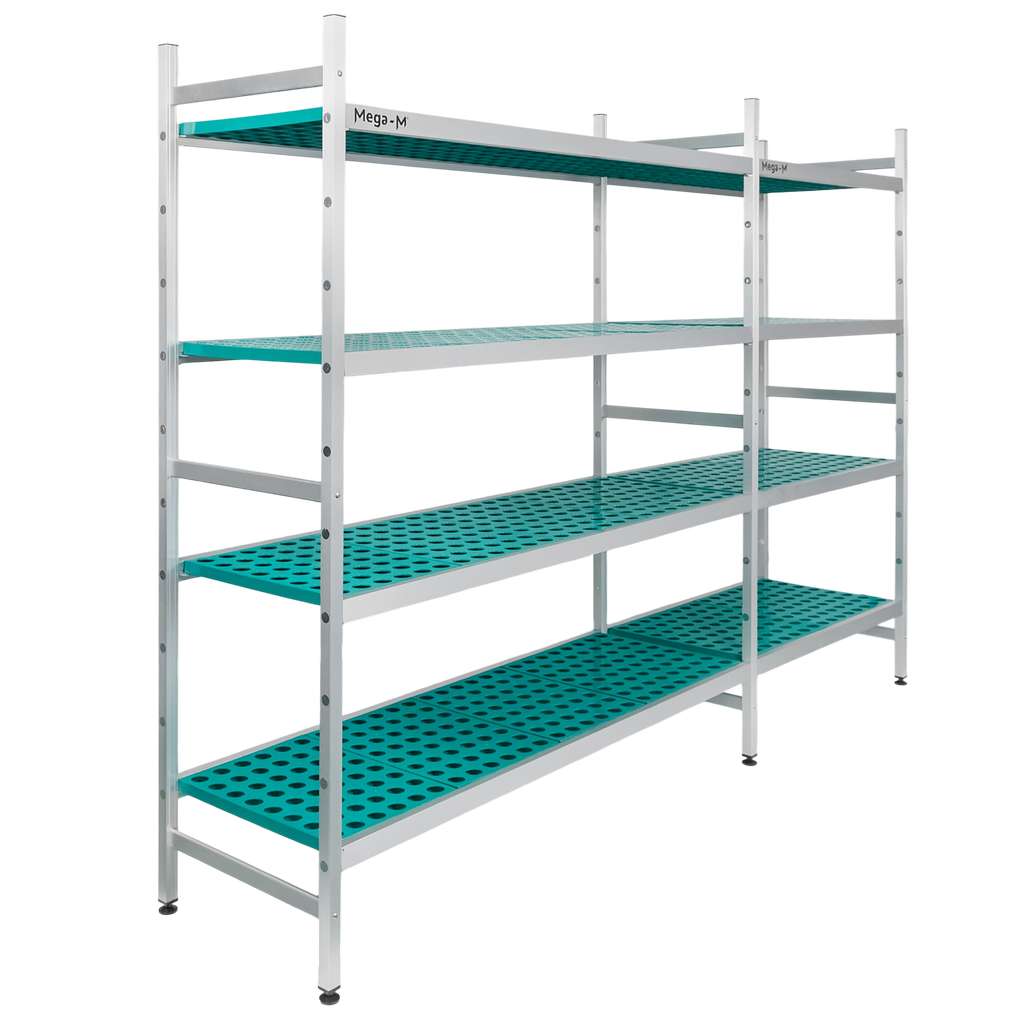 Mega-M Alufri 248x50x180 scaffale alluminio 4 ripiani PP