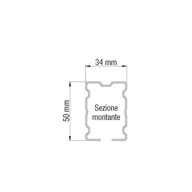 Agosistem Etermet M35 montante zincato passo 50 mm
