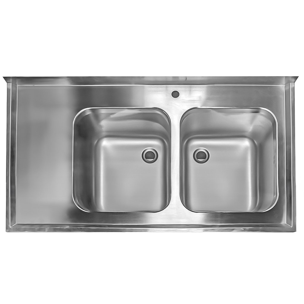 Mega-M lavello gastronomico doppia vasca con armadio 140x70 cm inox