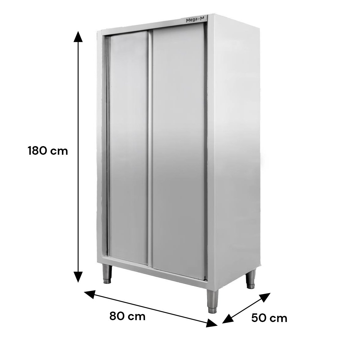 Mega-M armadio gastronomico inox 80x50x180 cm 2 ante