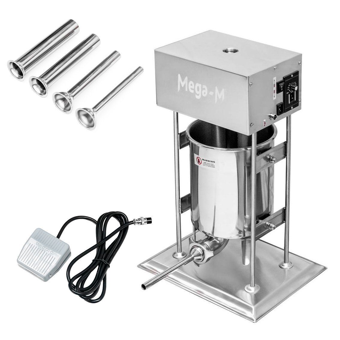 Mega-M insaccatrice elettrica 10L 200W inox 4 imbuti