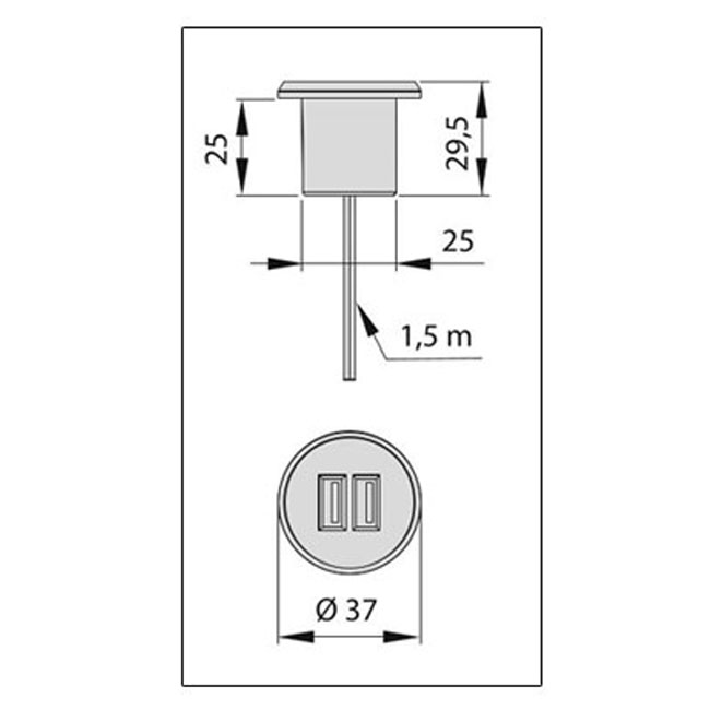 Agosistem Plugy Connettore USB Tondo 37 mm