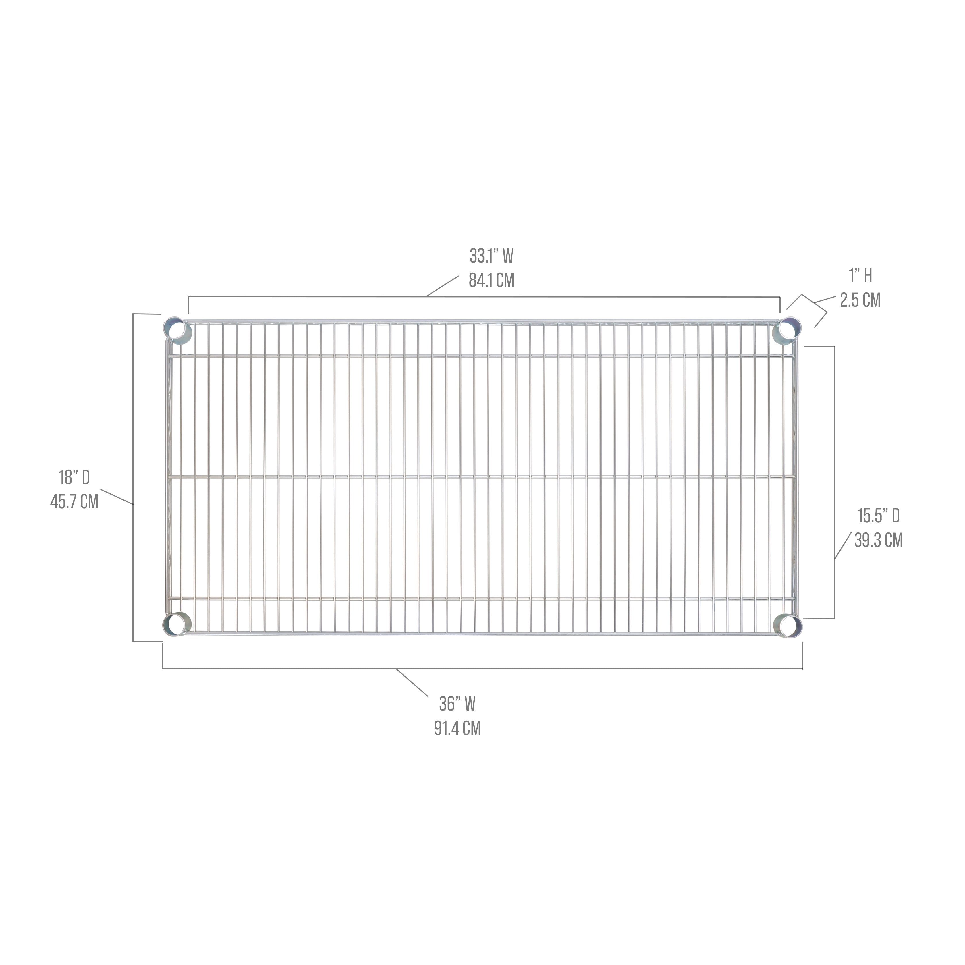 Seville Classics UltraDurable Ripiano Filo Acciaio 36x18
