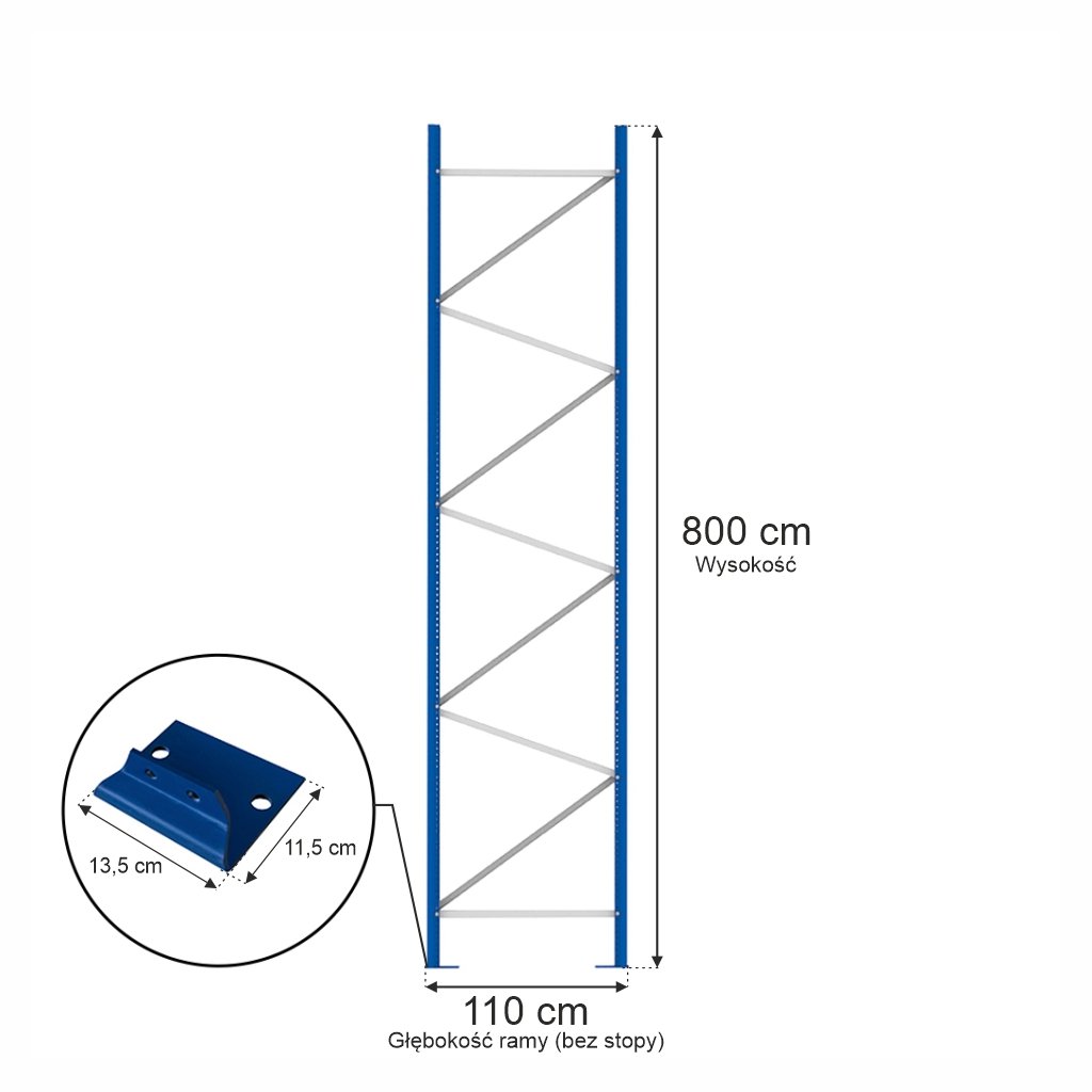 Mecalux H-800 G-110 spalla portapallet blu imbullonata