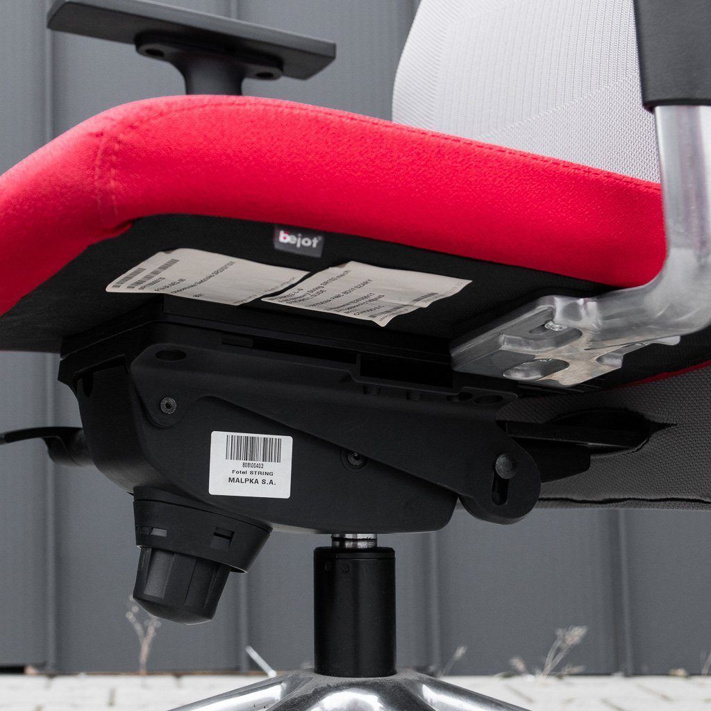 Sedia Ufficio Girevole Grigio-Rossa Ergonomica Schienale