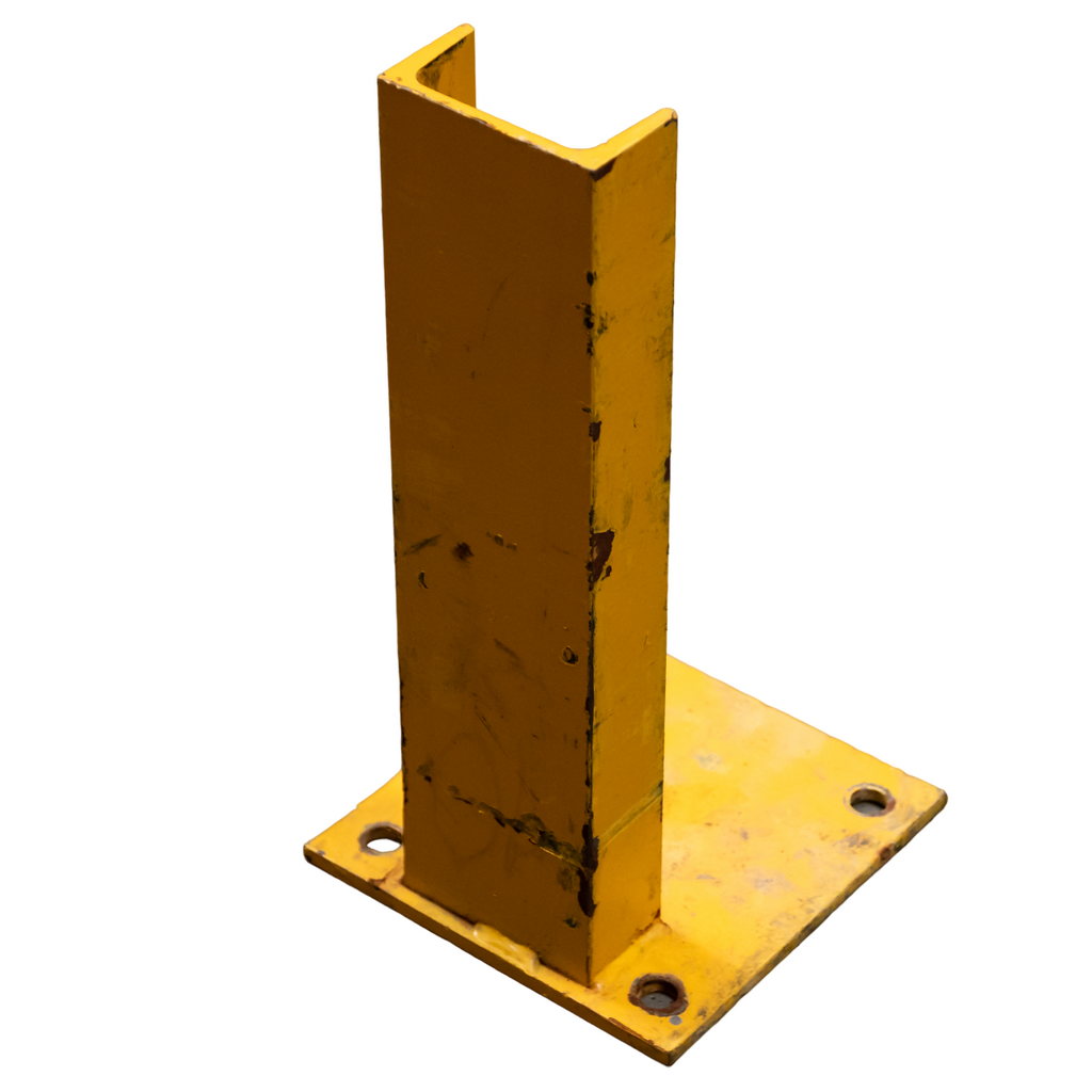Staffa tipo C H-40 cm supporto barriera legno gialla