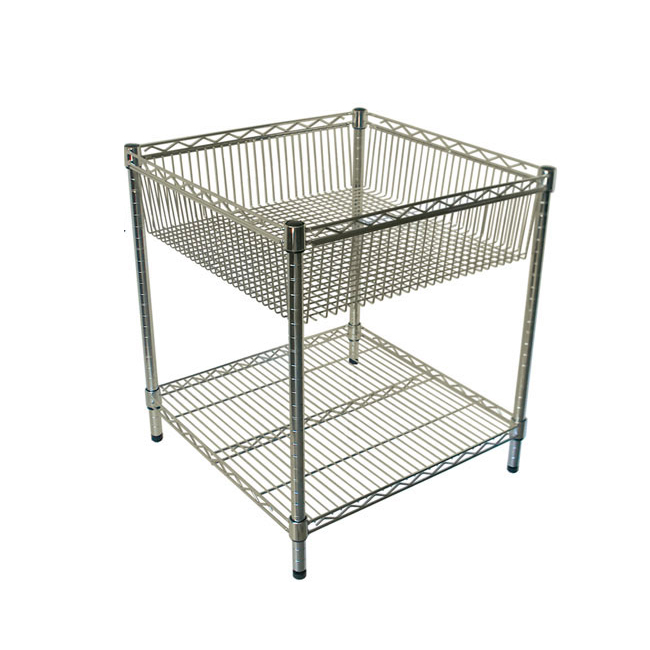 Agosistem cesta espositiva filo cromato 60x60x76 cm