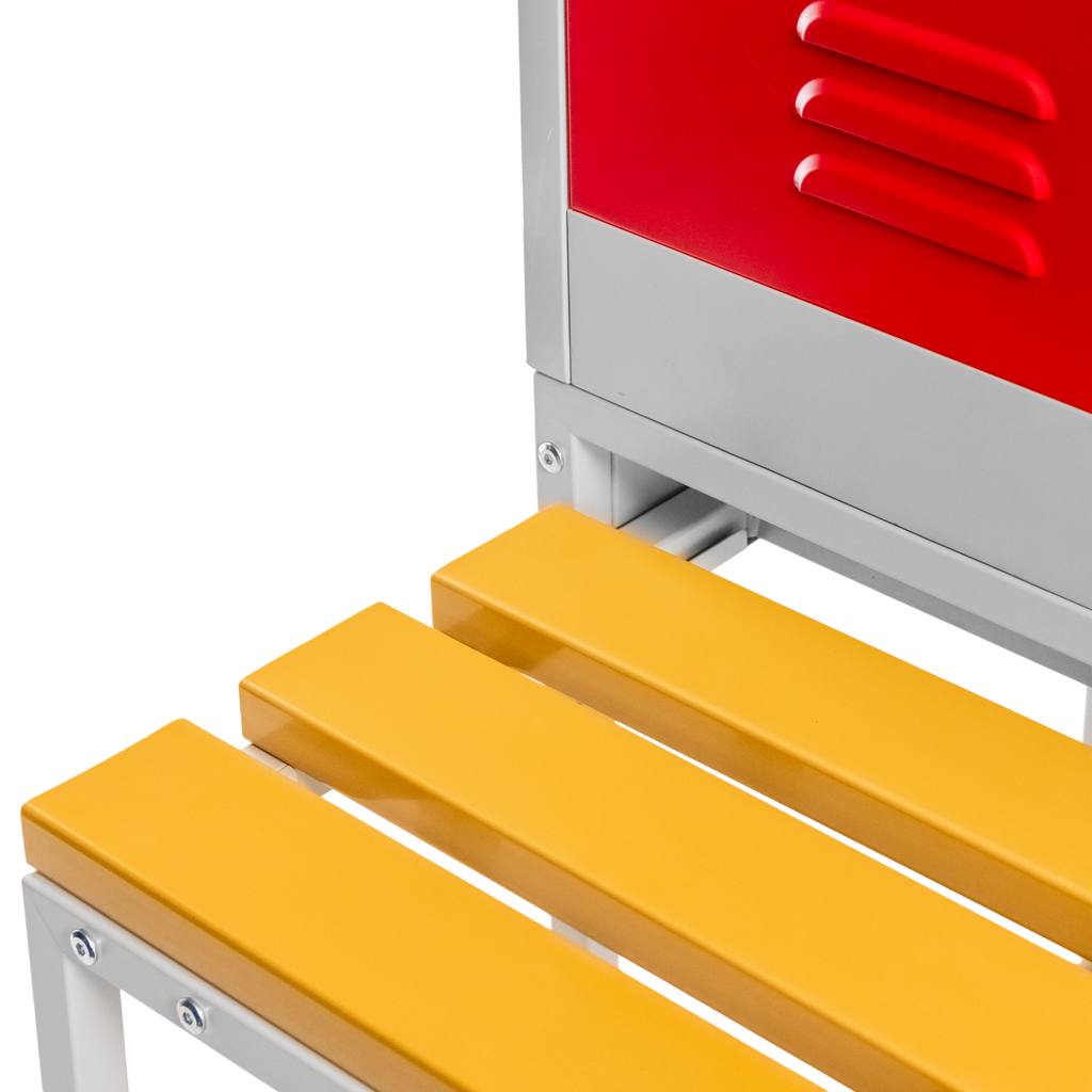 Mega-M armadio spogliatoio 2 ante 80 cm panca grigio rosso