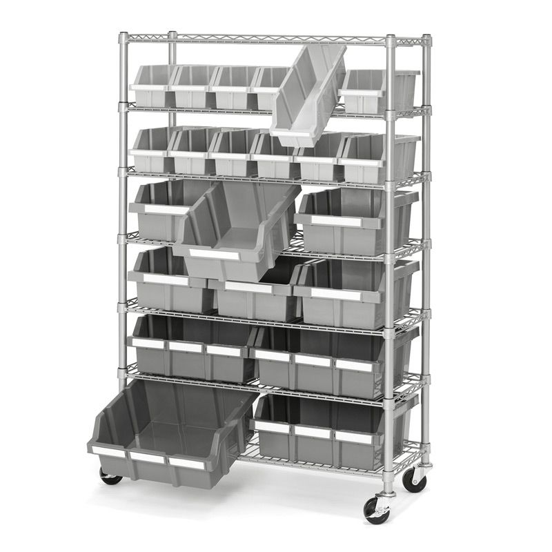 Seville Classics 7-Tier 22-Bin Scaffale con 22 Cassette