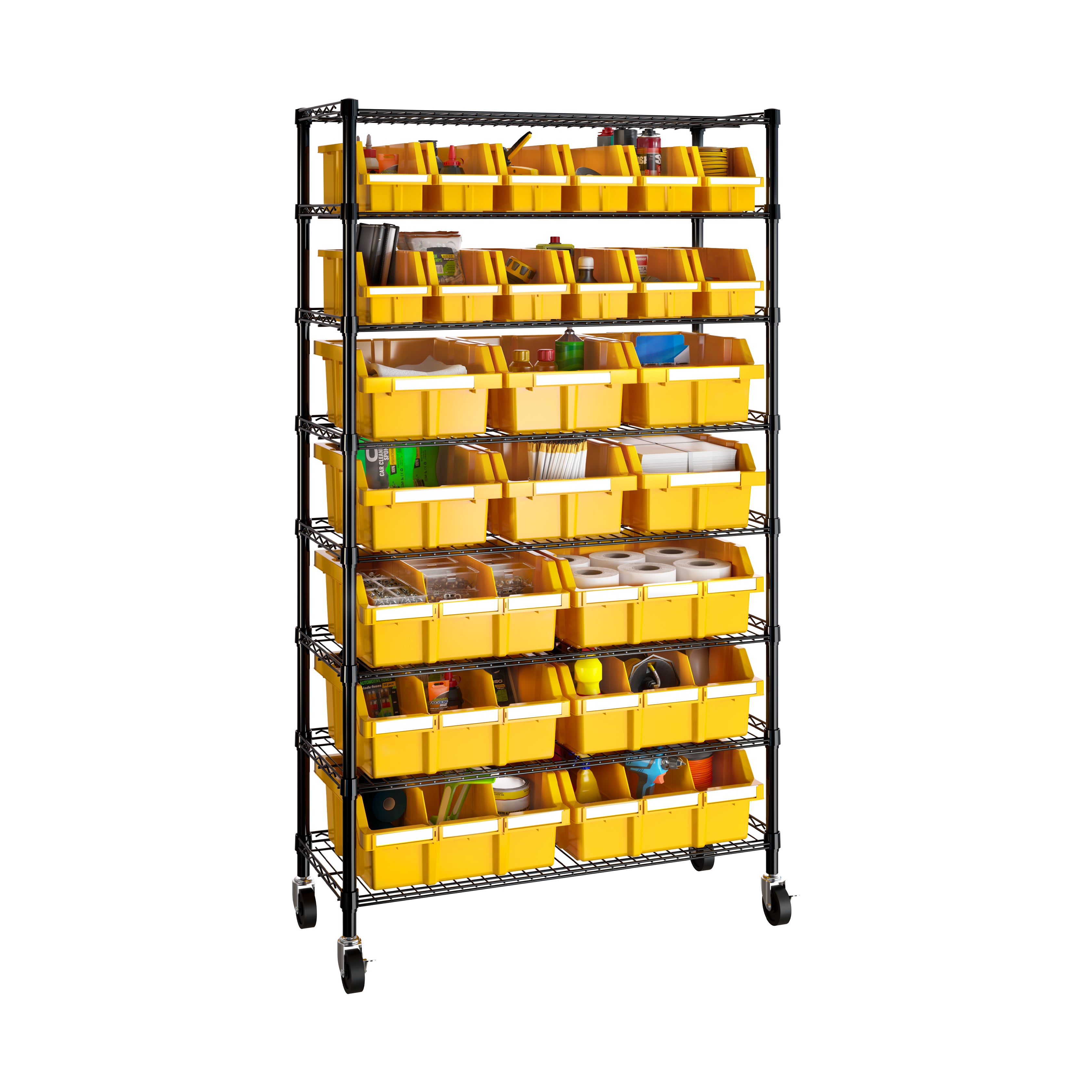 Seville Classics 8 ripiani scaffale 24 box giallo