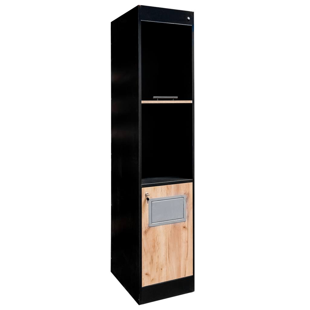 Mega-M 45x58x205 espositore pane nero rovere accessori