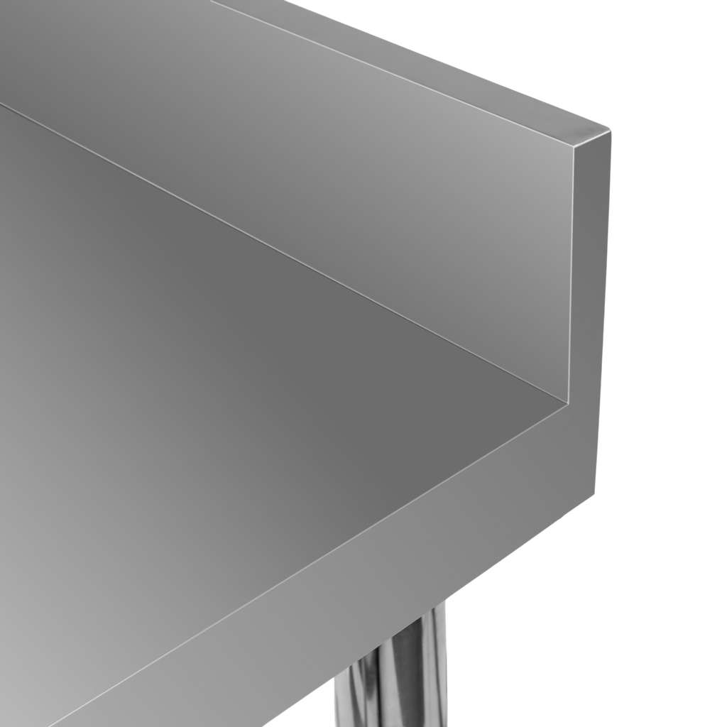 Mega-M X Standard tavolo inox 60x60x85 cm con alzatina