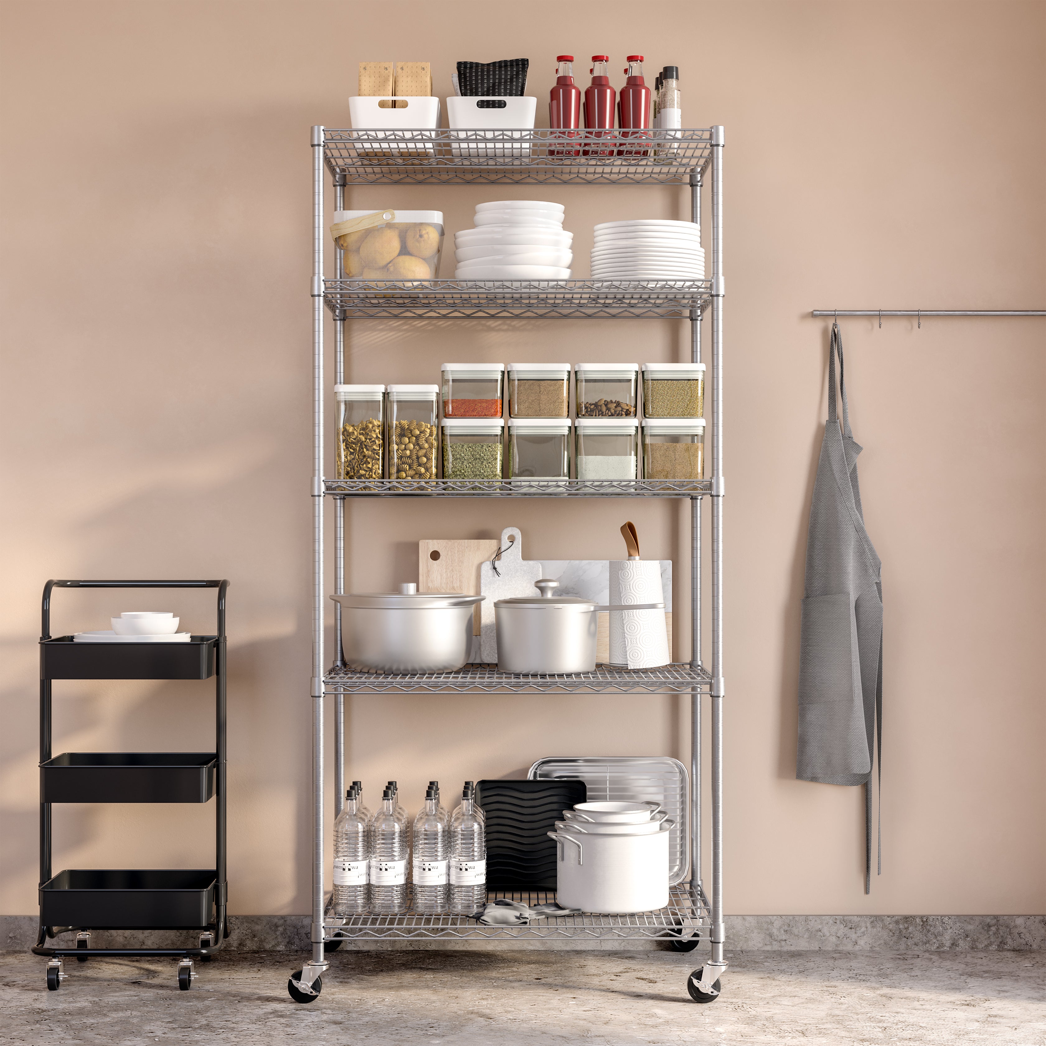 Seville Classics UltraDurable SHE24365B scaffale 5 ripiani acciaio