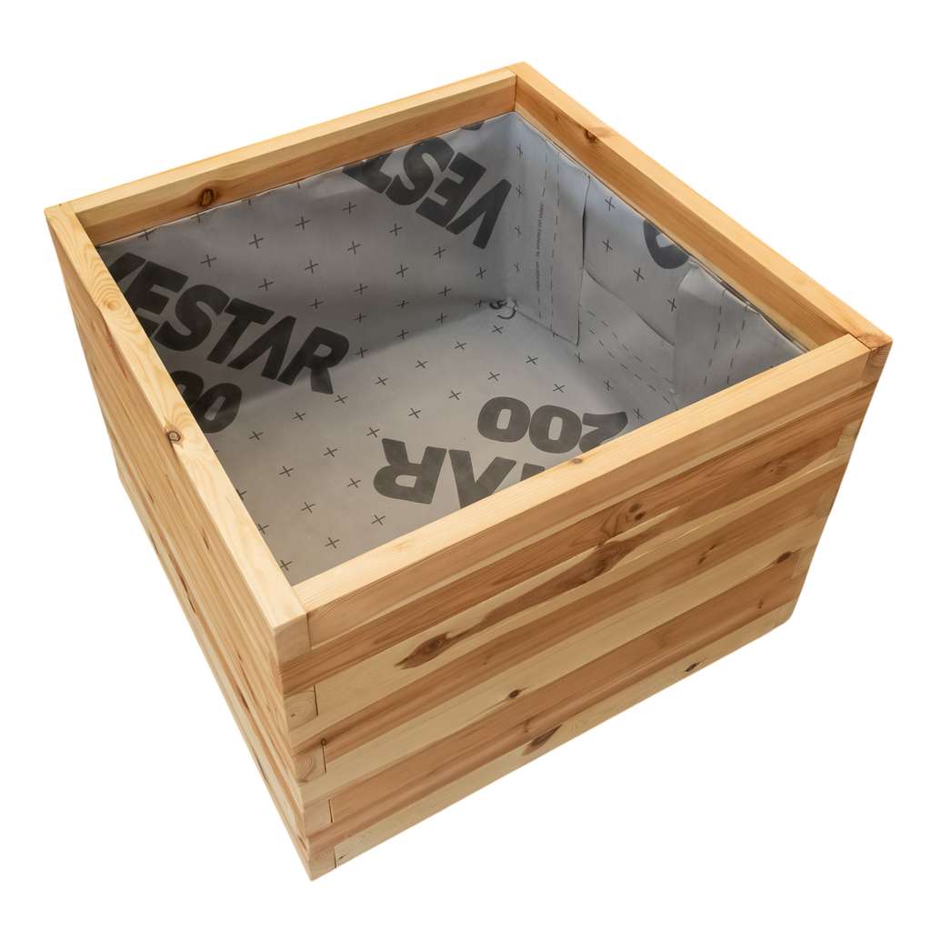 Mega-M Fioriera in legno 90x90x60 cm con piedini