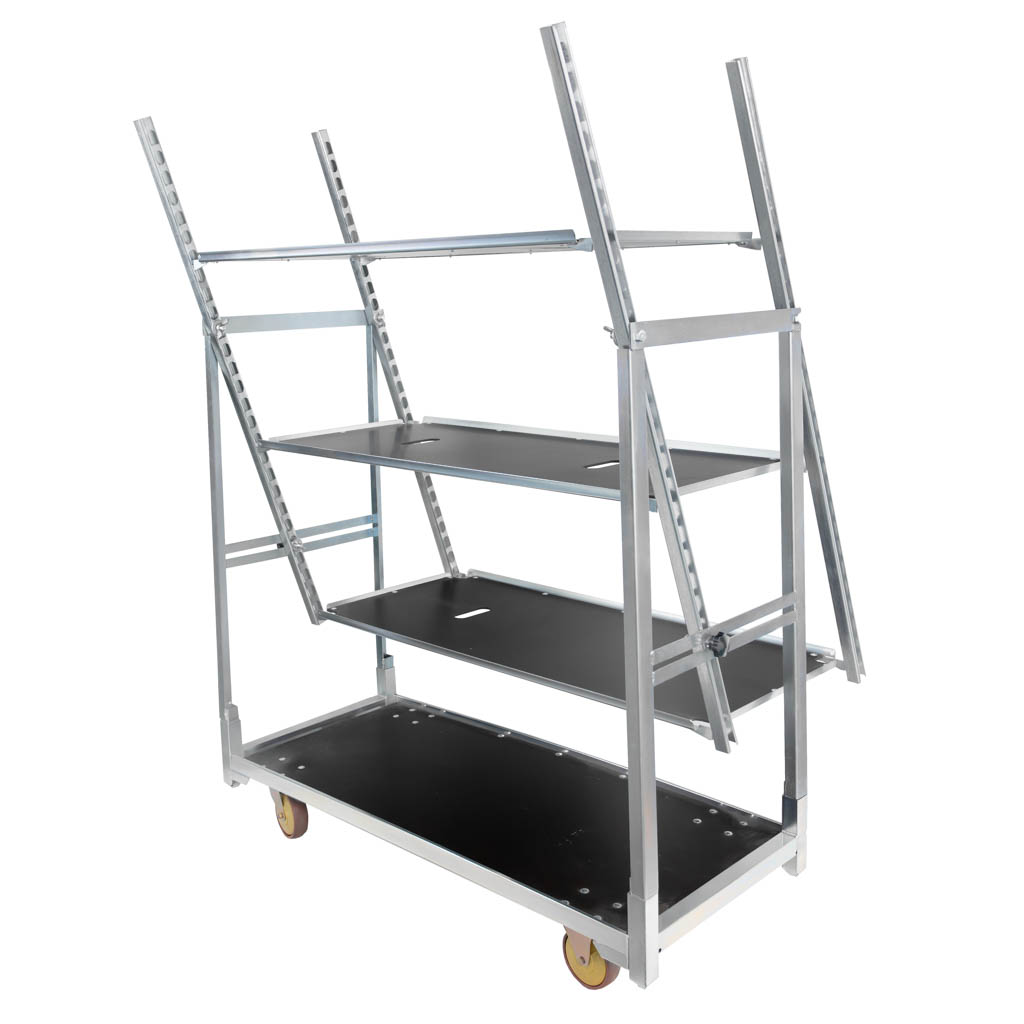 Mega-M carrello danese fiori base+3 ripiani inclinato